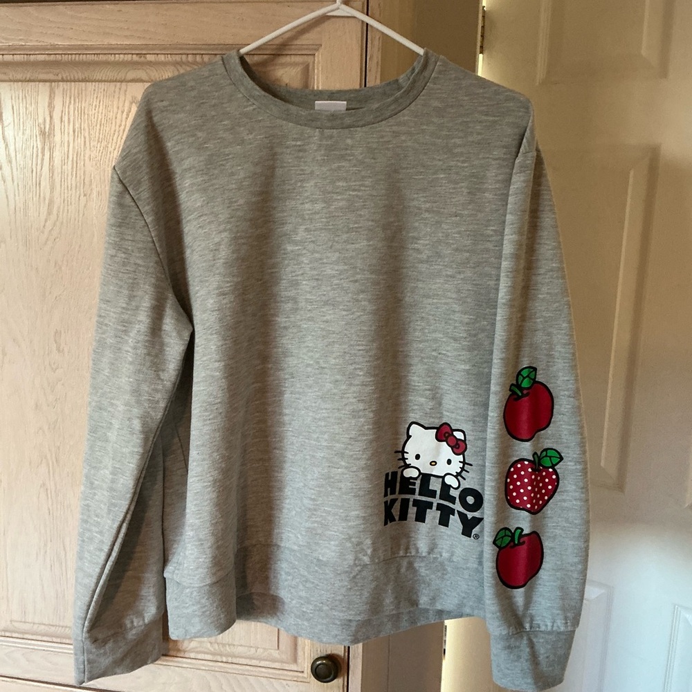 Hello Kitty Gray Sweatshirt with Red Apples